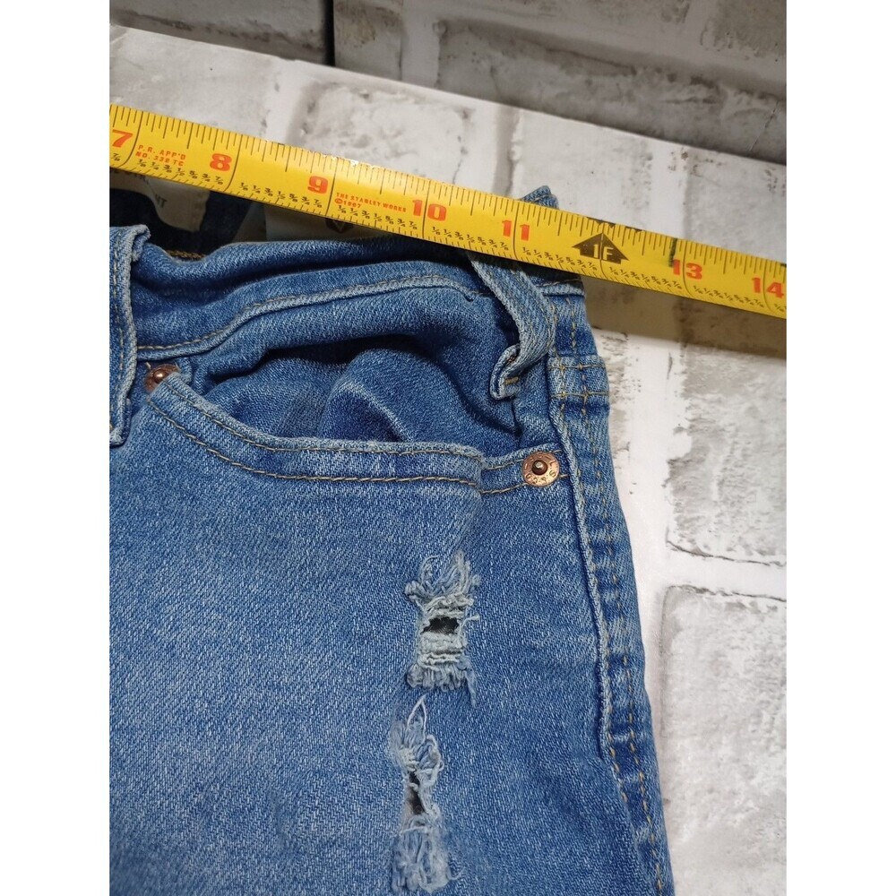 LEVI STRAUSS SIGNATURE Heritage High-Rise Distressed Straight Jeans - Picture 7 of 14